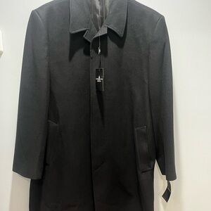 NWT LONDON FOG SIGNATURE BLACK‎ MEN DRESSED COAT,SIZE 44R